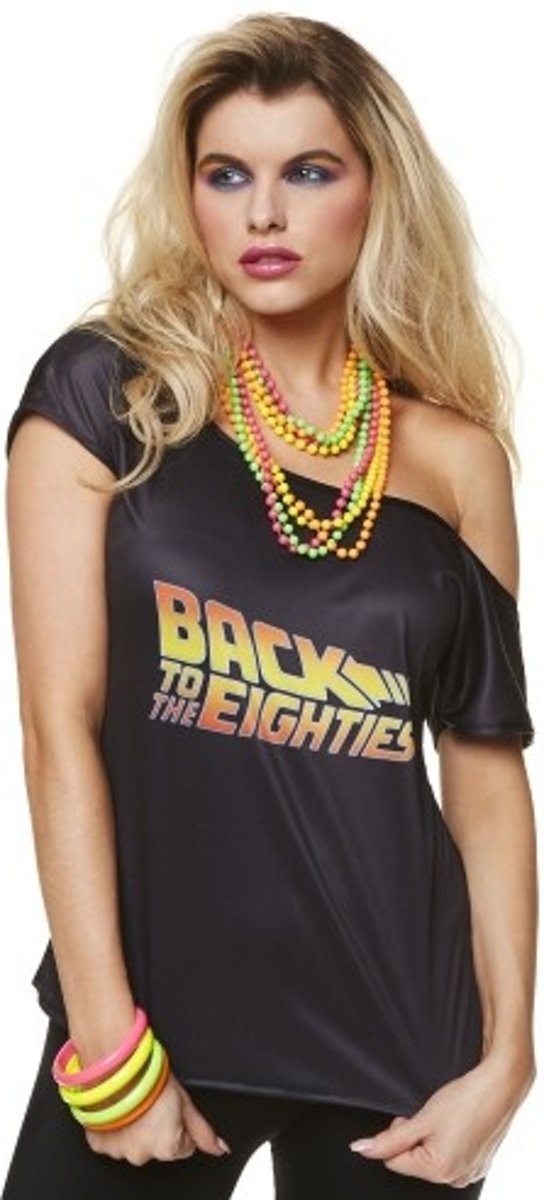 Jaren 80 & 90 Kostuum | 80s Back To The Future Shirt Vrouw | M | Carnaval kostuum | Verkleedkleding